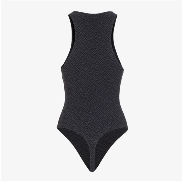 Fendi x SKIMS High Neck Bodysuit in Black - Picture 3 of 5